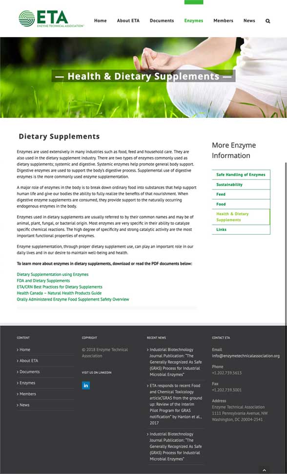 Dietary Supplements Web Page